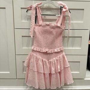 KatieJnyc Light Pink Girls' Emerson Dress with straps - Size Large (10-12)